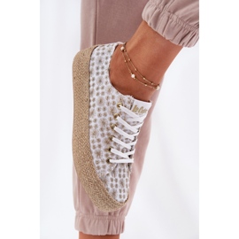 Zapatillas de zapatillas móviles en la plataforma con Lee Cooper LCW-25-08-3648L White and Gold blanco 3