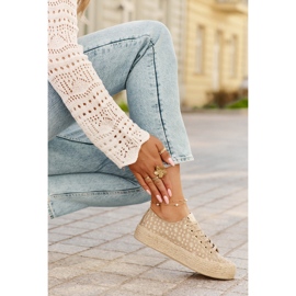 Zapatillas de zapatillas móviles en la plataforma con Lee Cooper LCW-25-08-3646L Caza de color caqui beige 10