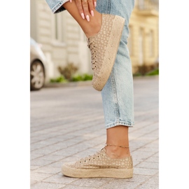 Zapatillas de zapatillas móviles en la plataforma con Lee Cooper LCW-25-08-3646L Caza de color caqui beige 9