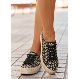 Zapatillas de zapatillas para mujeres en la plataforma con Lee Cooper LCW-25-08-3647L Black Braid negro 4