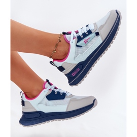 Zapatos deportivos femeninos en la plataforma Big Star RR274A225 Sistema azul de alta polla 6
