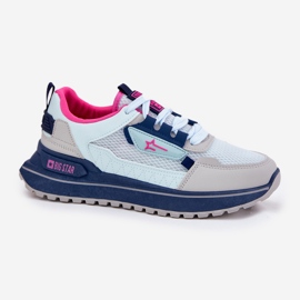 Zapatos deportivos femeninos en la plataforma Big Star RR274A225 Sistema azul de alta polla 4
