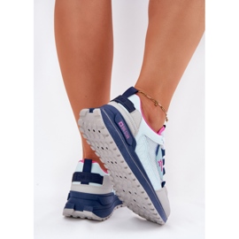Zapatos deportivos femeninos en la plataforma Big Star RR274A225 Sistema azul de alta polla 5