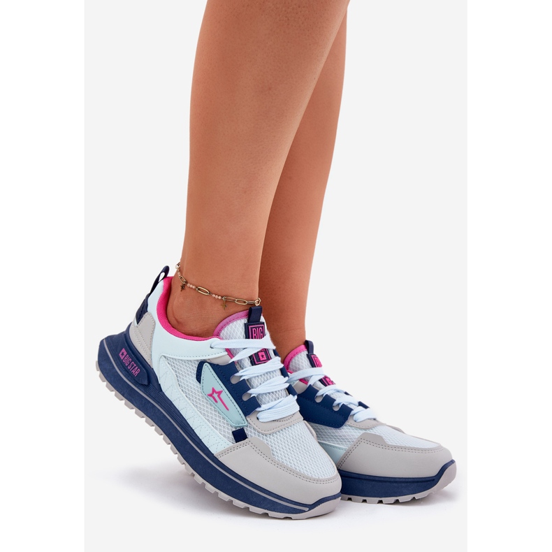 Zapatos deportivos femeninos en la plataforma Big Star RR274A225 Sistema azul de alta polla 1