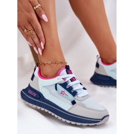 Zapatos deportivos femeninos en la plataforma Big Star RR274A225 Sistema azul de alta polla 7