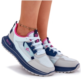Zapatos deportivos femeninos en la plataforma Big Star RR274A225 Sistema azul de alta polla 8
