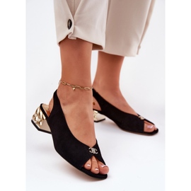 Sandalias de mujer de gamuza elegante Chebello 4724 Negro 3