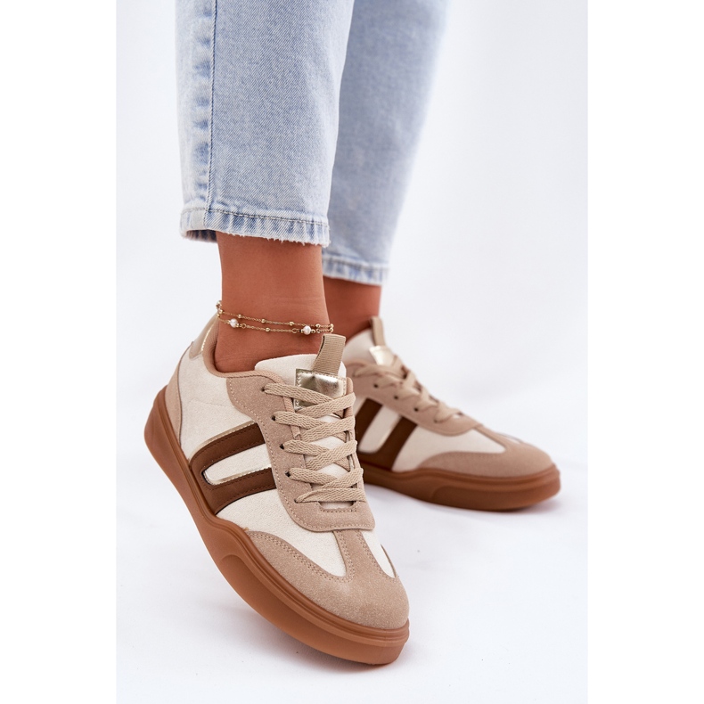 Zapatillas de deporte para mujeres con beige ecológico 2