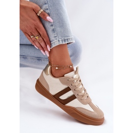 Zapatillas de deporte para mujeres con beige ecológico 7