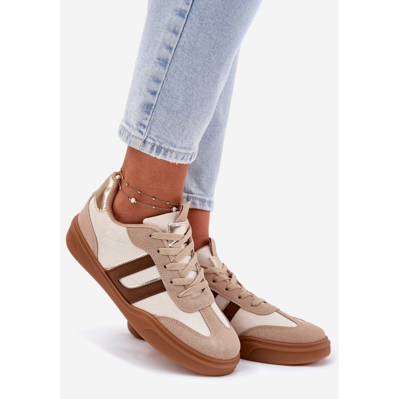 Zapatillas de deporte para mujeres con beige ecológico 1