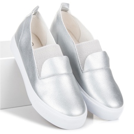 L&H Slipons de plata gris 2