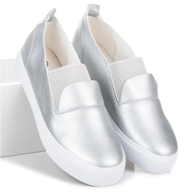 L&H Slipons de plata gris 2
