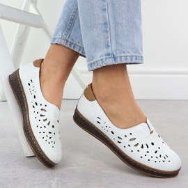 Evento Zapatos de cuero para mujeres abiertos en la elevación del White Evalo 7007 blanco 4