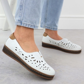 Evento Zapatos de cuero para mujeres abiertos en la elevación del White Evalo 7007 blanco 6