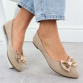 Potocki Ballerinas femeninas con un beige beige de arco BB23310 4