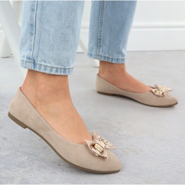 Potocki Ballerinas femeninas con un beige beige de arco BB23310 5