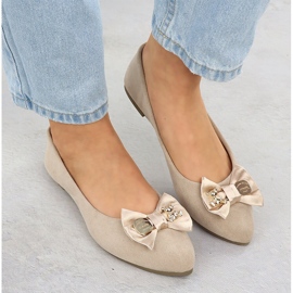Potocki Ballerinas femeninas con un beige beige de arco BB23310 6