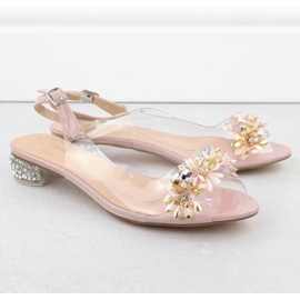 S.Barski Tacones altos de mujeres transparentes con circones de D&amp;A Pink D&amp;A por S. Barski MR51-709 rosado 2