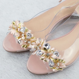 S.Barski Tacones altos de mujeres transparentes con circones de D&amp;A Pink D&amp;A por S. Barski MR51-709 rosado 3