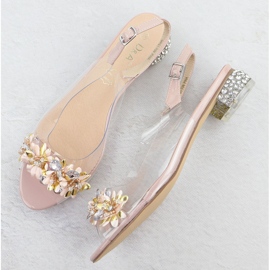 S.Barski Tacones altos de mujeres transparentes con circones de D&amp;A Pink D&amp;A por S. Barski MR51-709 rosado 4