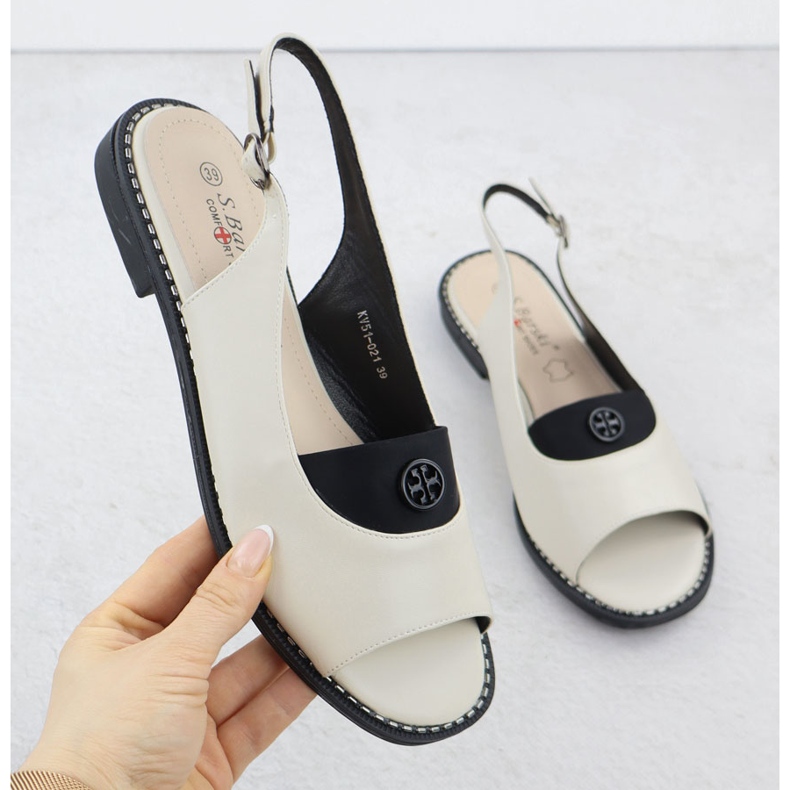 S.Barski Sandalias para mujeres Cream S. Barski KV51-021 cremoso 1