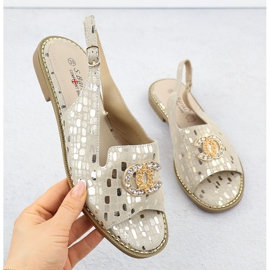 S.Barski Sandalias de cuero para mujeres Złote S. Barski KV51-096 dorado 1 S.Barski Sandalias de cuero para mujeres Złote S. Barski KV51-096 dorado 1