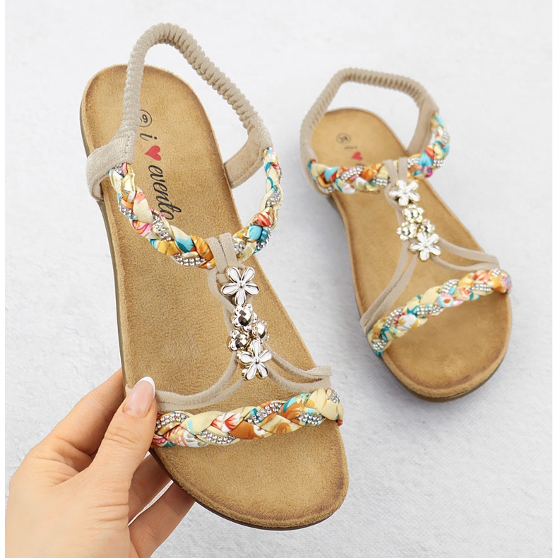 EVento Las sandalias femeninas resbalaron beige Evalo 8309 1 EVento Las sandalias femeninas resbalaron beige Evalo 8309 1