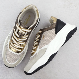 Zapatillas de cuero femenino beige evento 8234 gris 3