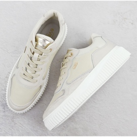 Zapatillas de cuero femenino beige evento 8240 3