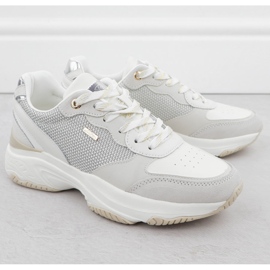 Evento Zapatillas de cuero para mujeres White Evalo 8238 gris 2