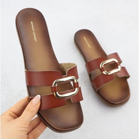 Zapatillas para mujeres con decoración Brown Sergio Leone SK077H marrón 1 Zapatillas para mujeres con decoración Brown Sergio Leone SK077H marrón 1