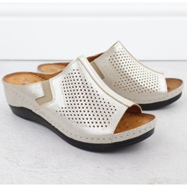 Godas de cuero para mujeres con rodajas de oro con borrador T.Sokolski L25-157 dorado 2