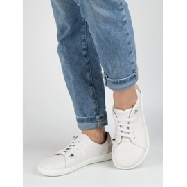 WASAK Zapatos descalzos de mujer cuero minimalista 0771W blanco 5