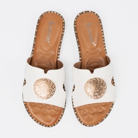 Seastar Chanclas blancas con una decoración dorada blanco 4