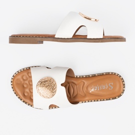 Seastar Chanclas blancas con una decoración dorada blanco 2