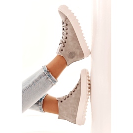 Big Star Sneakers femeninas de alto aislamiento EE274114 gris 3