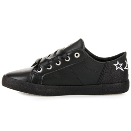 L&H Zapatillas atadas con una cinta negro 3