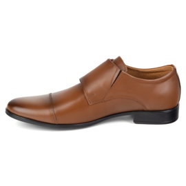 Olivier Zapatos formales de cuero monjes de cuero 306l marrón claro 1