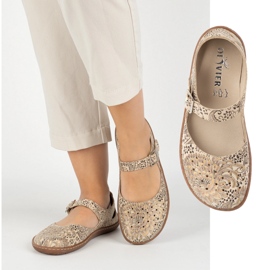 Olivier Zapatos descalzos de mujer hechos de cuero natural con estampado 1284 beige 5