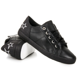 L&H Zapatillas atadas con una cinta negro 4