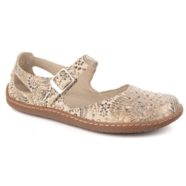 Olivier Zapatos descalzos de mujer hechos de cuero natural con estampado 1284 beige 6