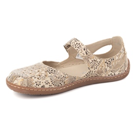 Olivier Zapatos descalzos de mujer hechos de cuero natural con estampado 1284 beige 7