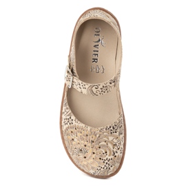 Olivier Zapatos descalzos de mujer hechos de cuero natural con estampado 1284 beige 12