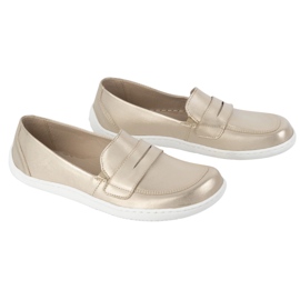 Olivier Barefoot elegante mocasines de cuero minimalista de mujeres 1280 Zlotys dorado 3