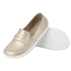 Olivier Barefoot elegante mocasines de cuero minimalista de mujeres 1280 Zlotys dorado 5