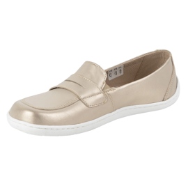 Olivier Barefoot elegante mocasines de cuero minimalista de mujeres 1280 Zlotys dorado 8
