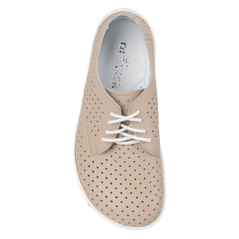 Olivier Zapatillas de zapatillas minimalistas de mujeres descalzos 1288pol beige con blanco 2