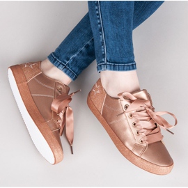 L&H Zapatillas atadas con una cinta rosado 1