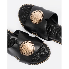 Seastar Chanclas negras con una decoración dorada negro 4