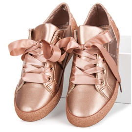 L&H Zapatillas atadas con una cinta rosado 2